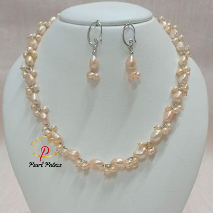 Meadow Bloom_ Pink Freshwater Pearl Necklace Set — 2