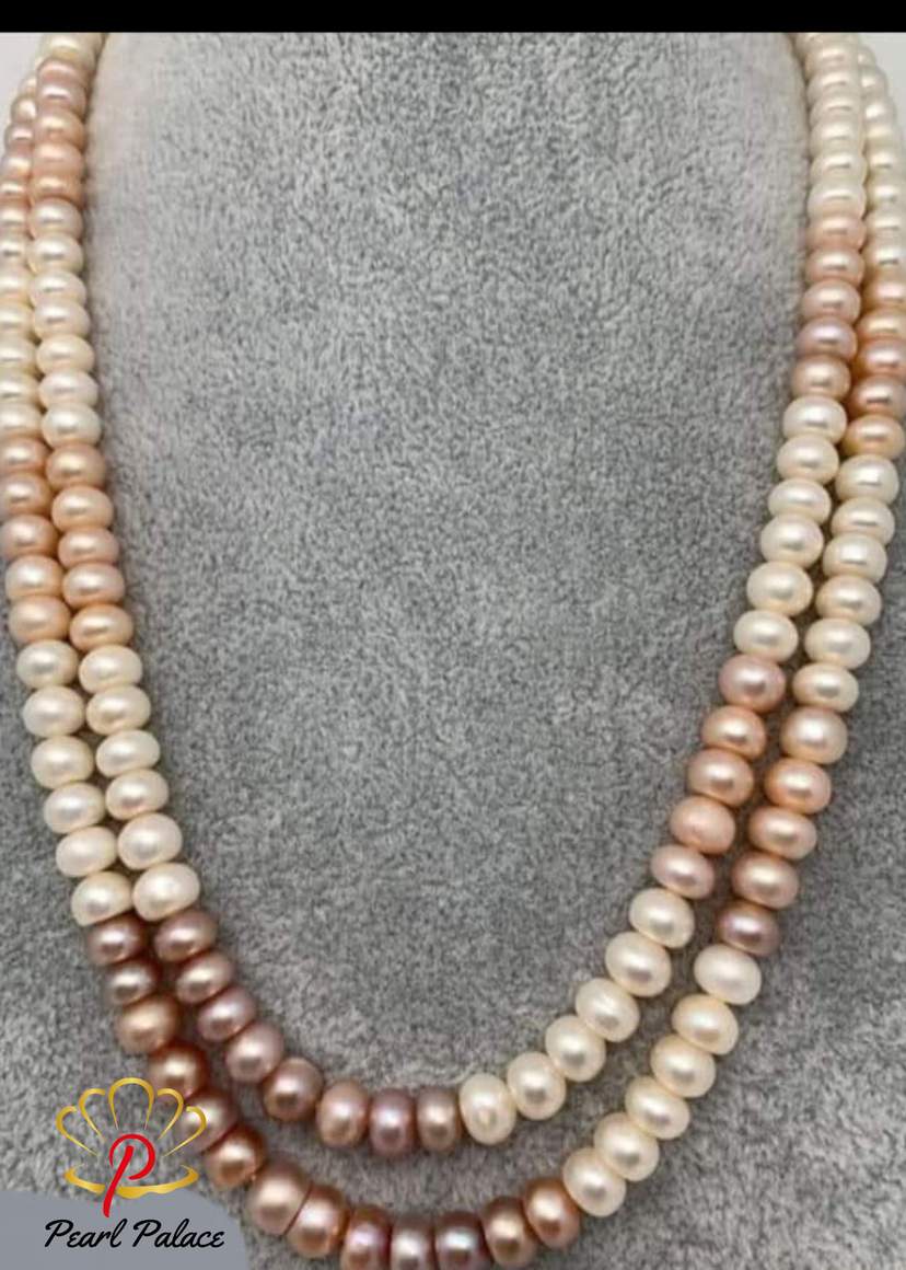 Tricolor Sonata_ Freshwater Pearl Strand Necklace — 2