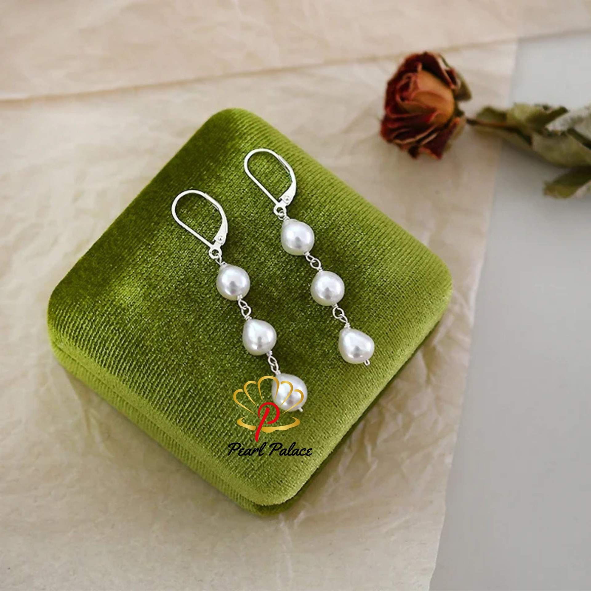 925 Sterling Silver Natural Baroque Freshwater Pearl Earrings Wedding Pendant Earrings Fashion Korean Jewelry