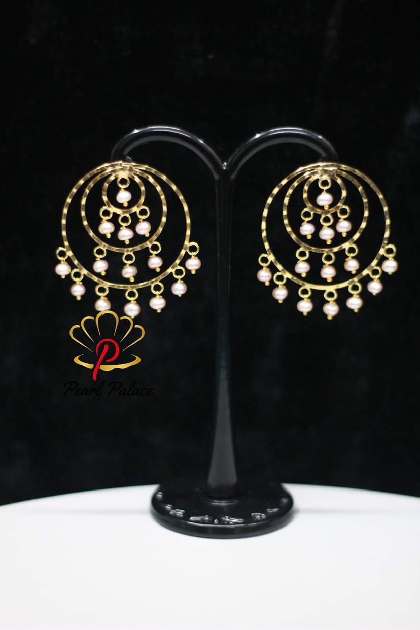Exclusive 5-6mm Round Pearl Earrings with 18K Gold-Plated Design — 2