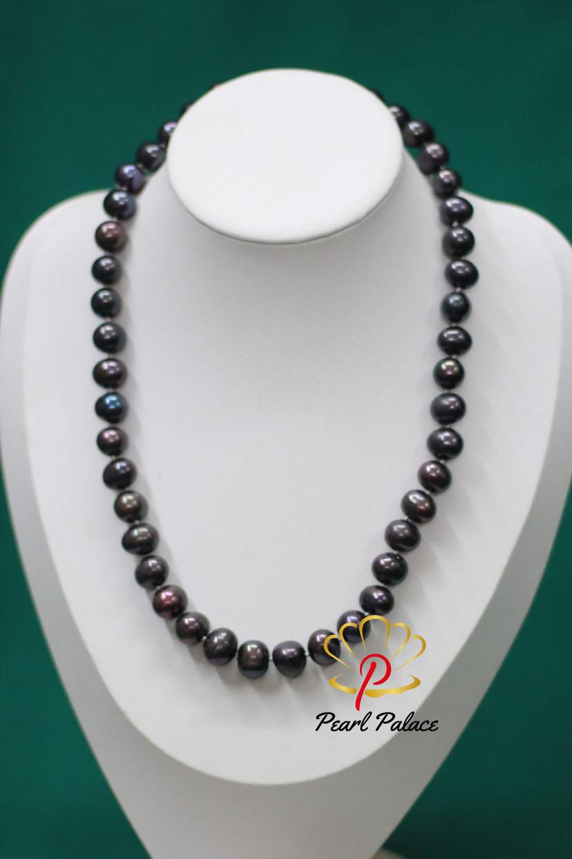 Exclusive 9-10mm Black Freshwater Pearl Set with Luxury Clasp — 2