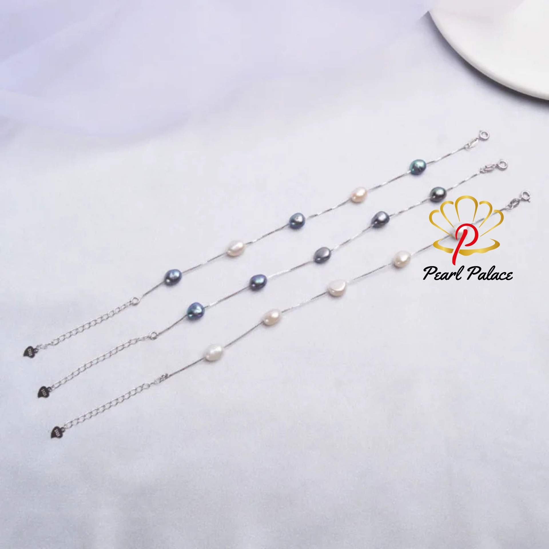 Genuine 925 Sterling Silver Natural Baroque Pearl Bracelet Fashion 6-7mm Freshwater pearl Jewelry For Women
