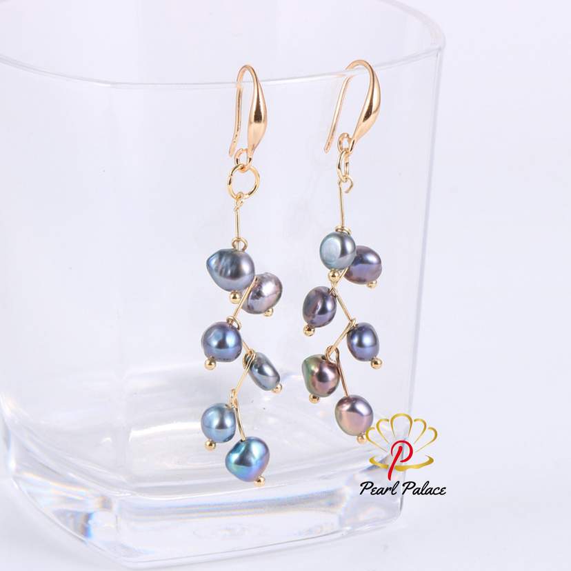 Black Dewdrop Grace Pearl Earrings — 2