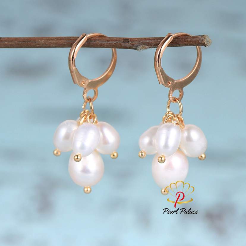 White Twilight Mist Pearl Drops earring — 2