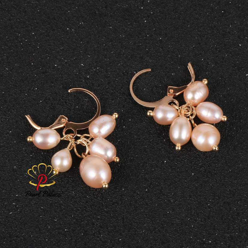 Pink Twilight Mist Pearl Drops earring — 2