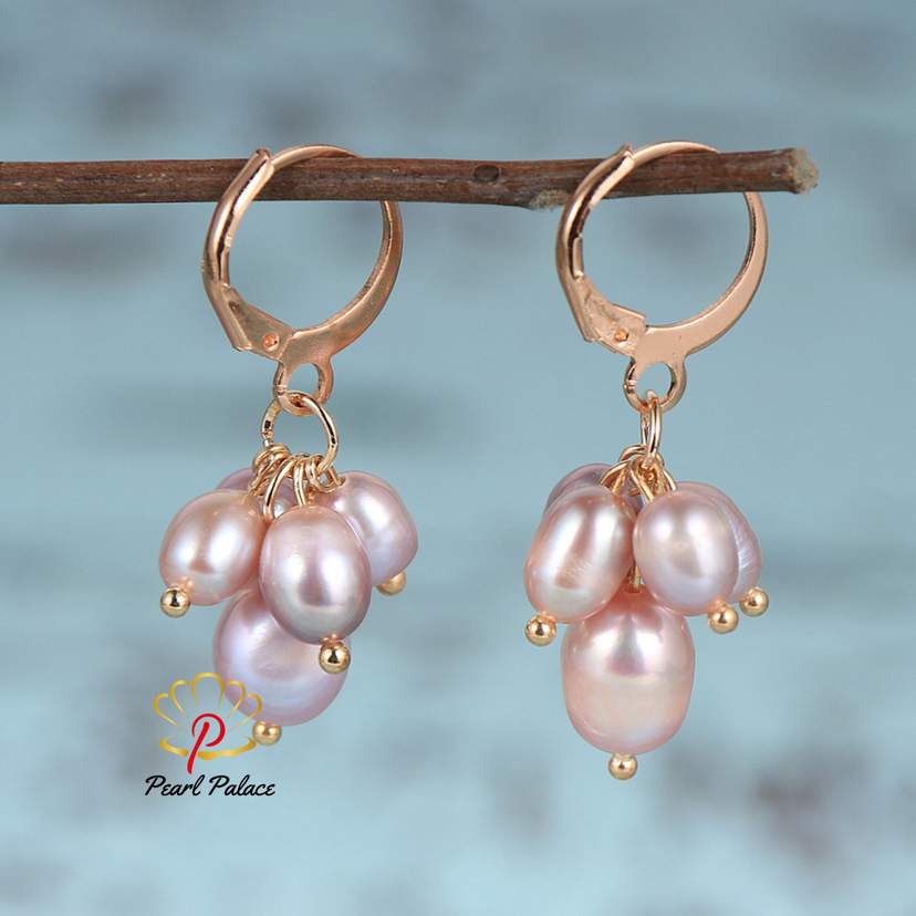 Purple Twilight Mist Pearl Drops earring — 2