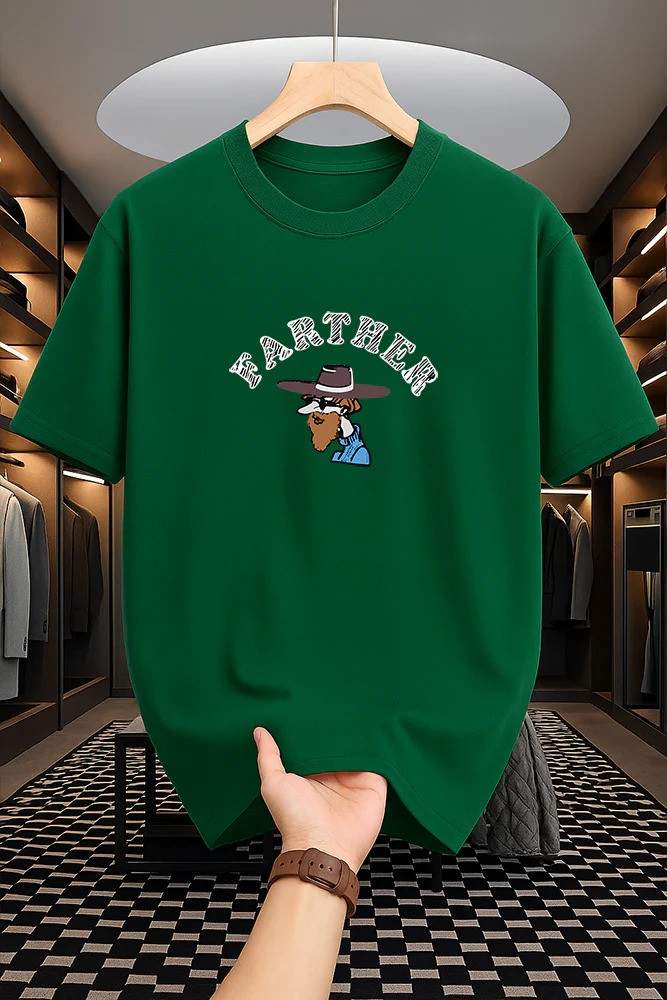 Drop Shoulder Print T-Shirt - Farther Design — 2