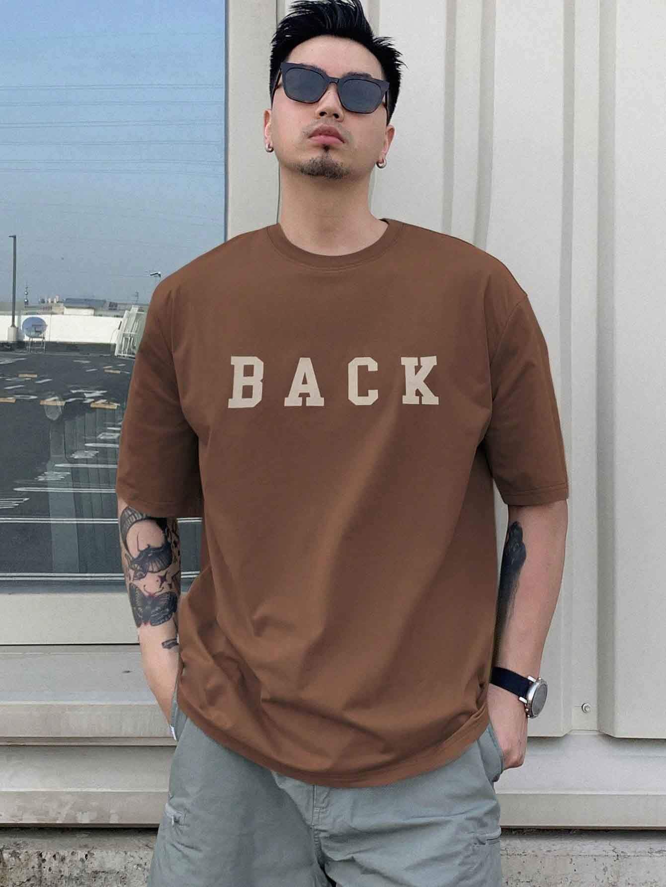 Drop Shoulder Print T-Shirt - Back Design