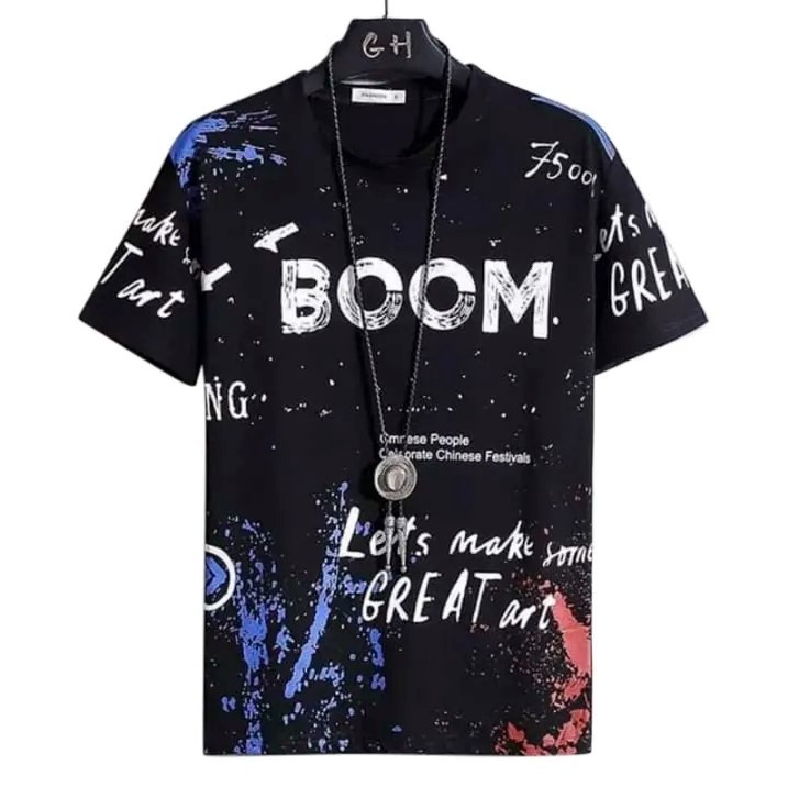 New Stylist Printed Cotton Half Sleeve T-Shirt For Men - Genji