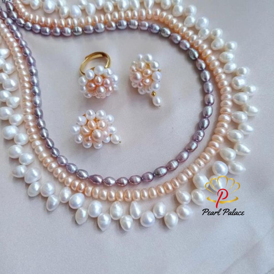 Trio Harmony_ Freshwater Pearl Jewelry Set