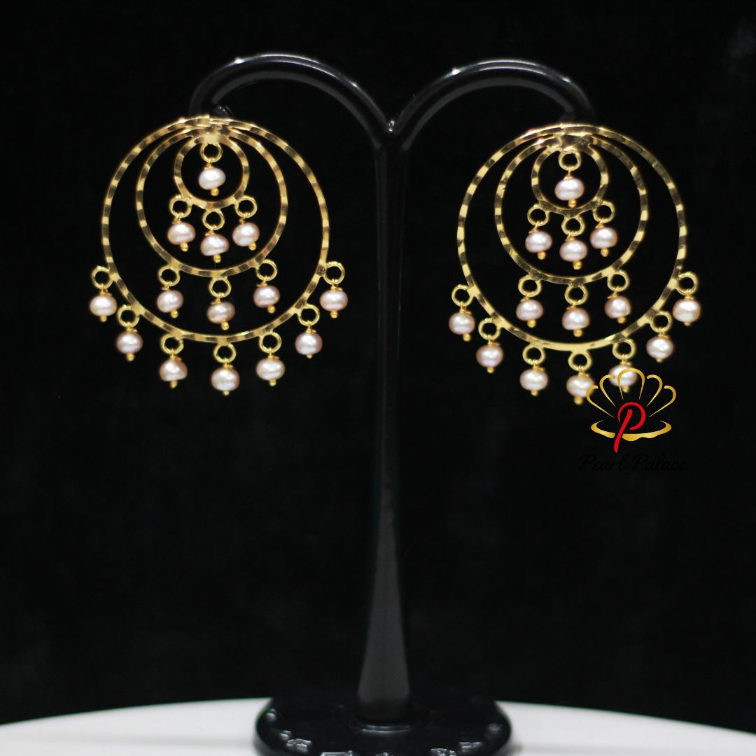 Exclusive 5-6mm Round Pearl Earrings with 18K Gold-Plated Design