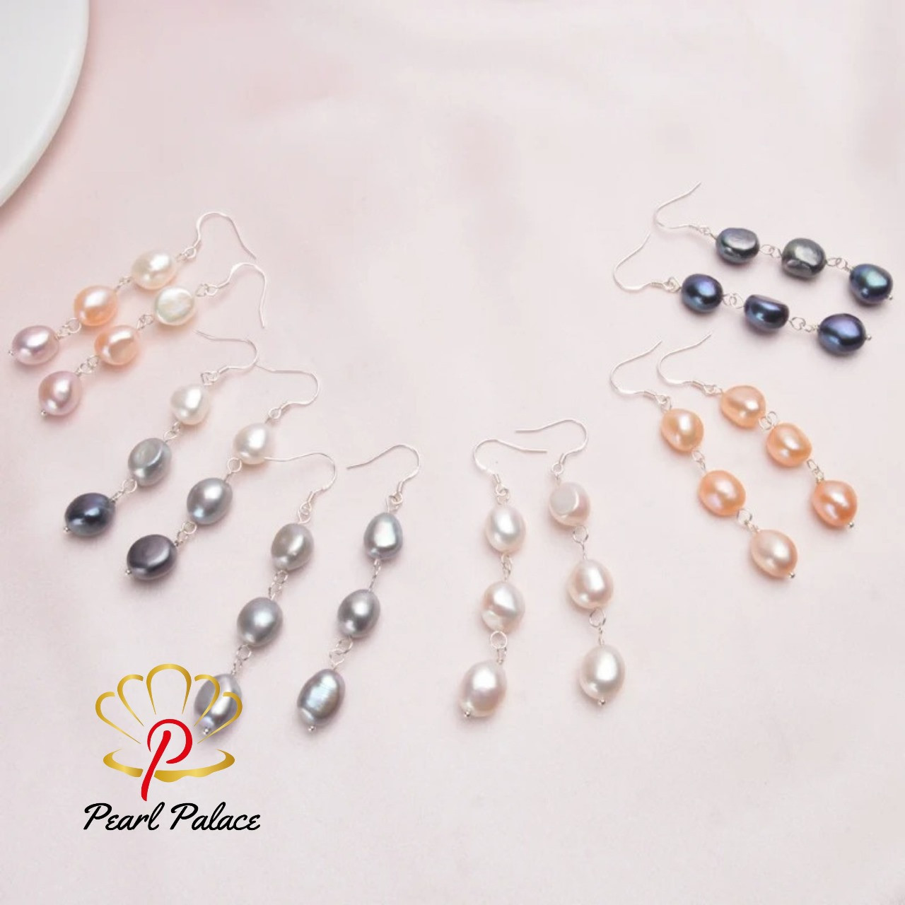 Natural Baroque Pearl 925 Sterling Silver Long Earrings For Women Black freshwater pearl Handmade drop earring