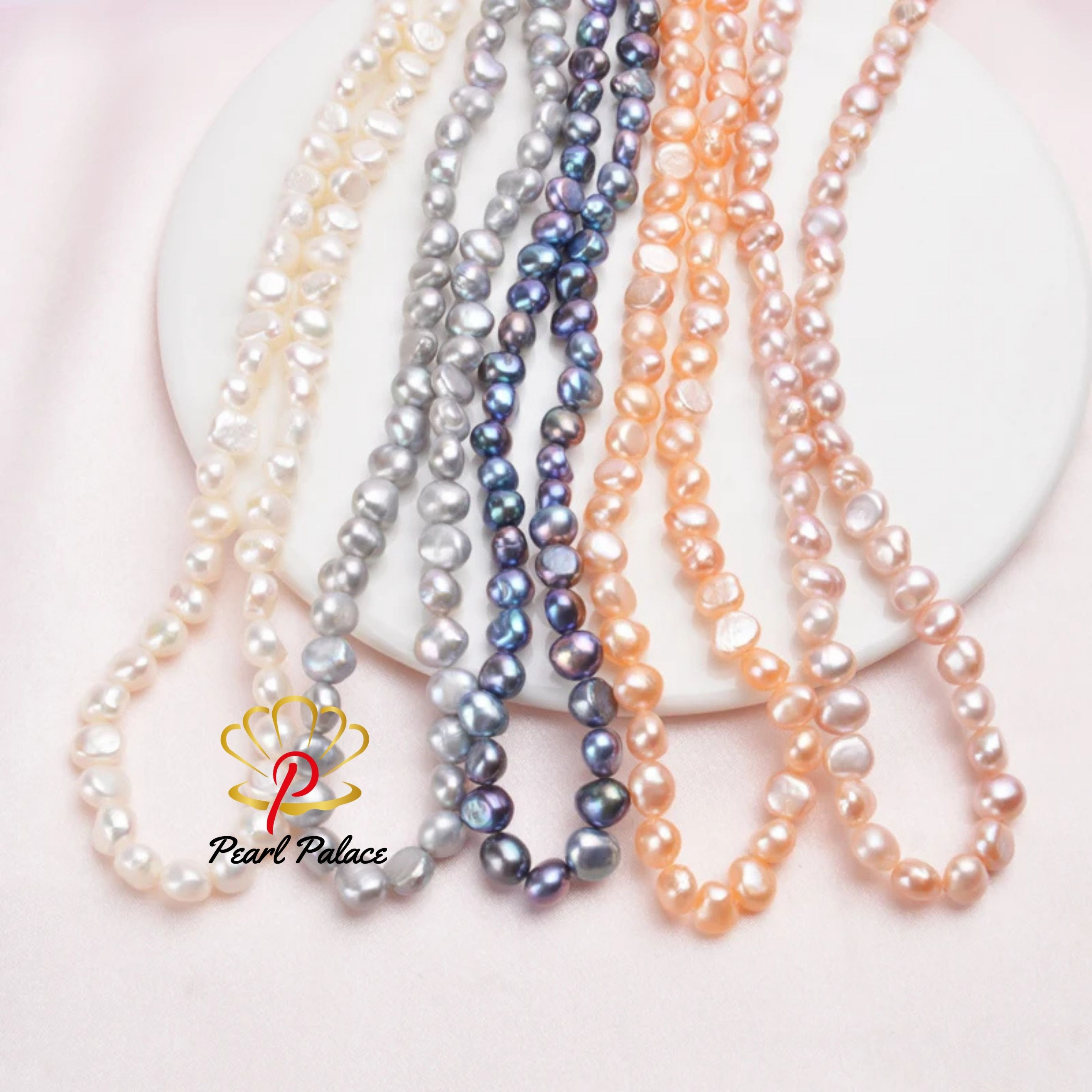 Natural Baroque pearl Jewelry Sets 7-8mm Real Freshwater pearl Vintage Necklace Bracelet for women