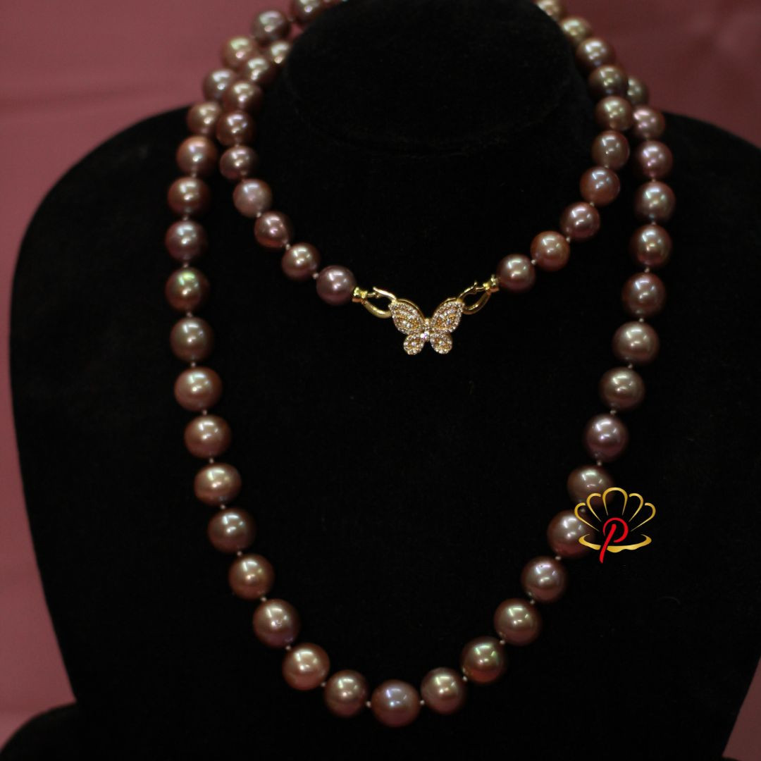 South Sea Pearl Purple Color Necklace (12-14mm)