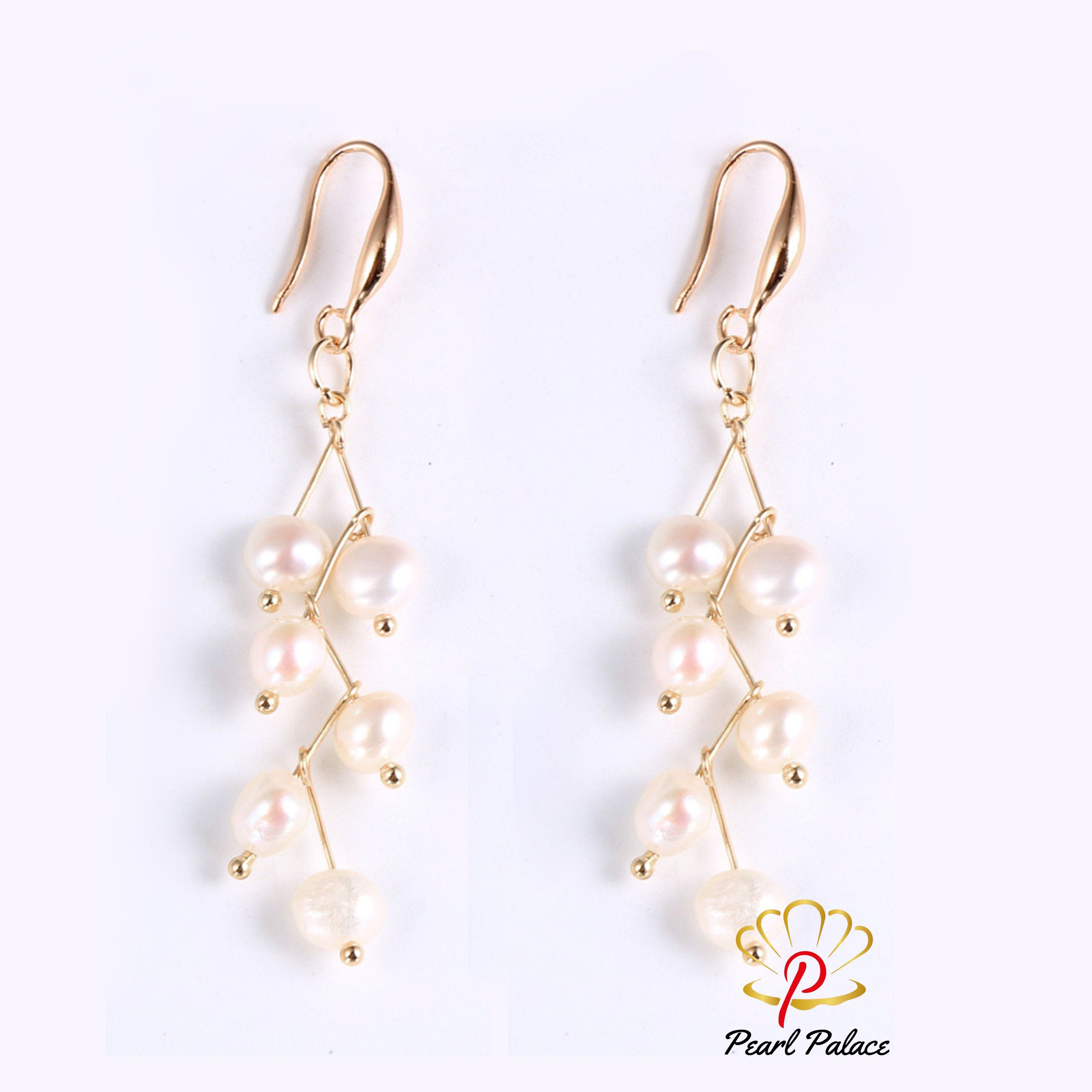 Pink Dewdrop Grace Pearl Earrings