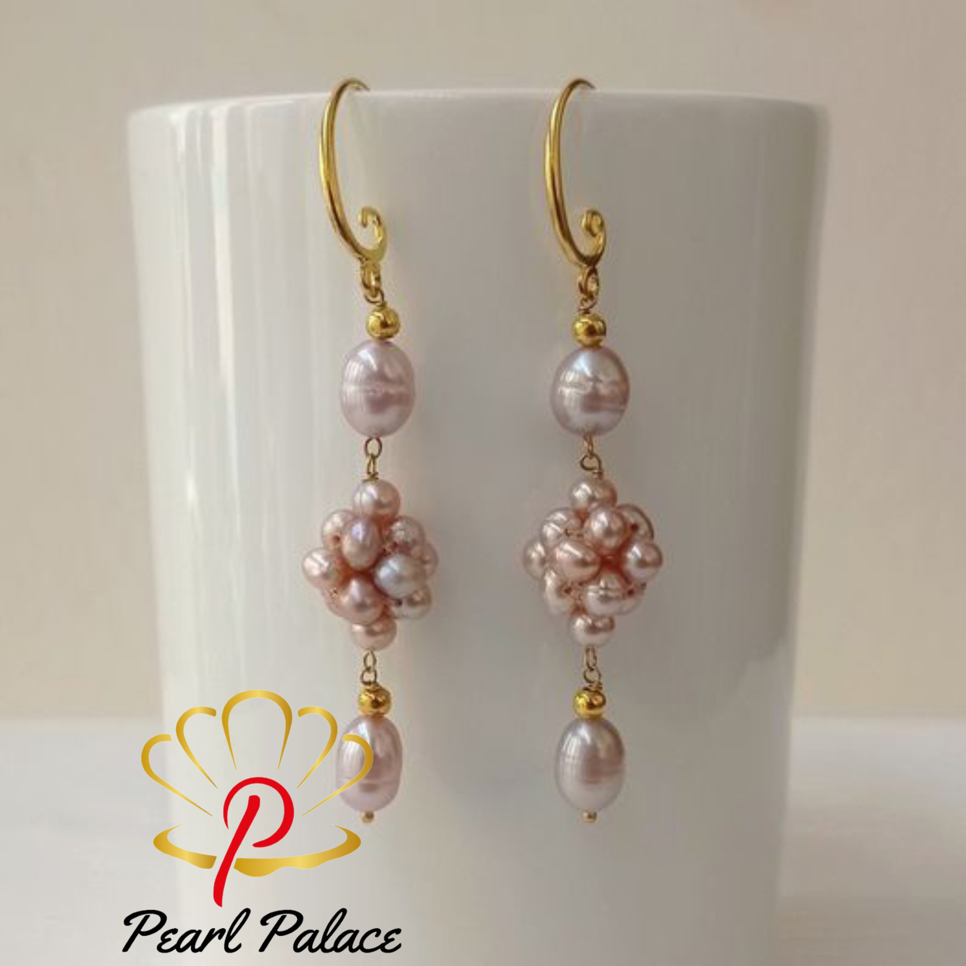 Fresh water pearl earring Purple