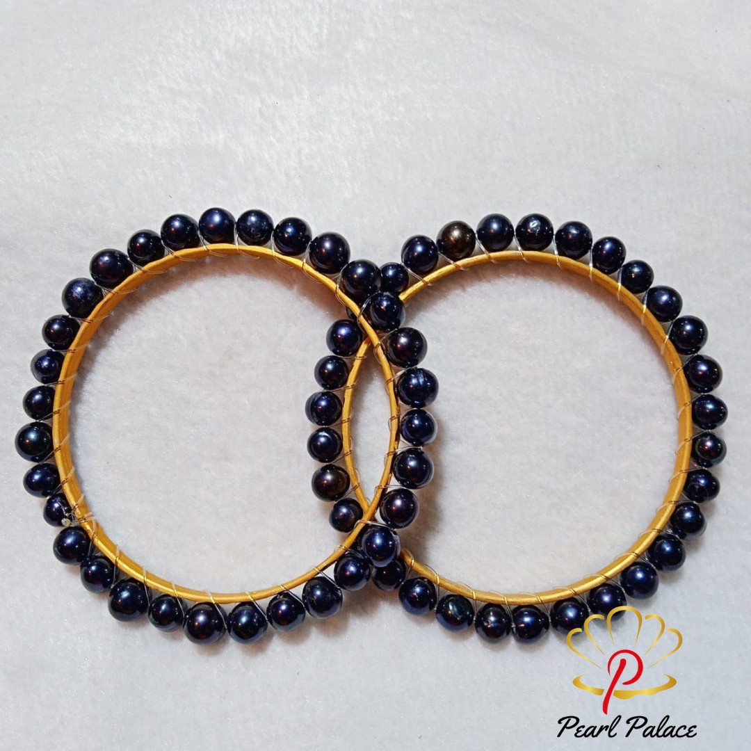 Fresh Water Pearl Black Color Fresh Water Pearl Churi