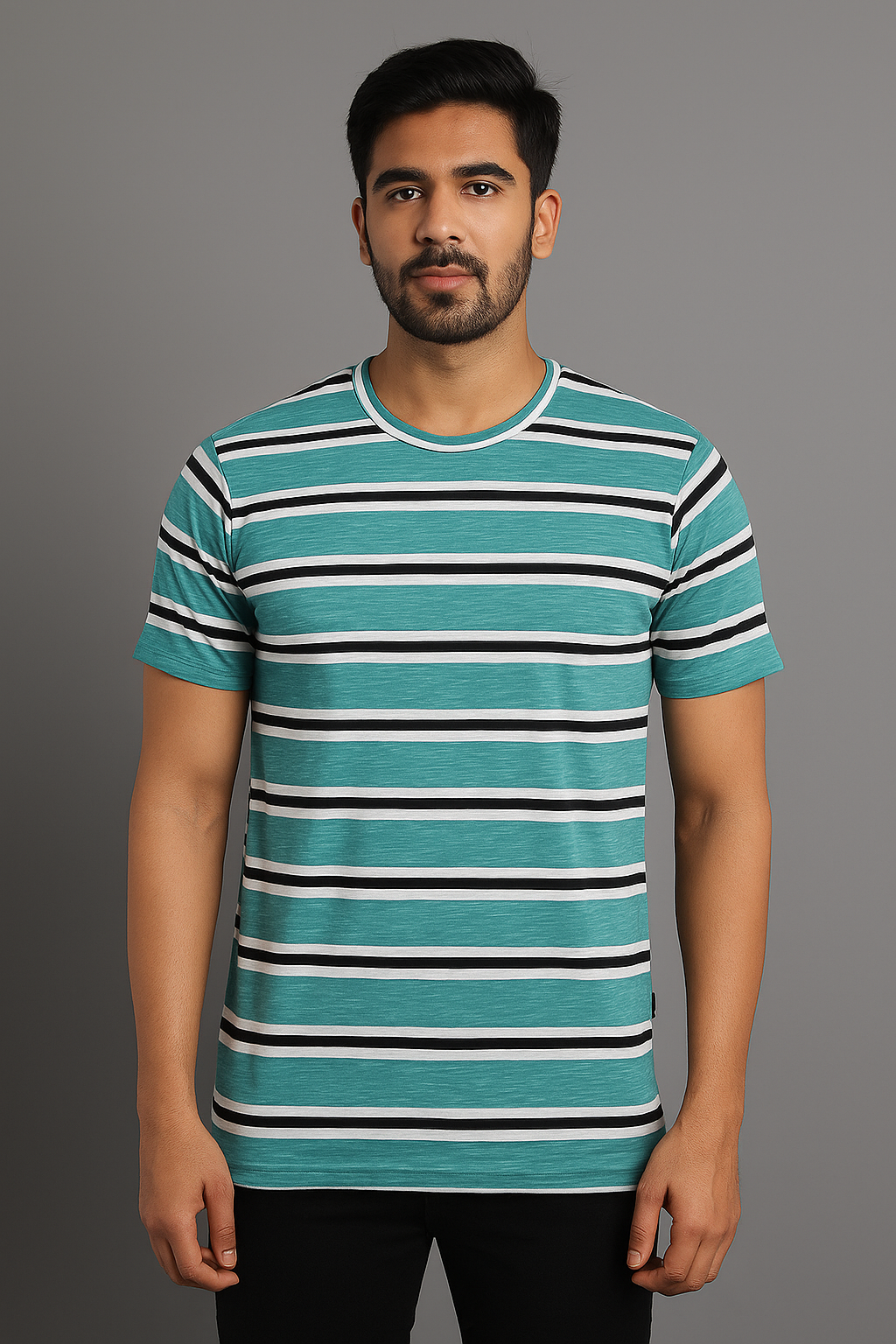 Stripe Cotton T-shirt for Men - T Shirt - T Shirt For Man
