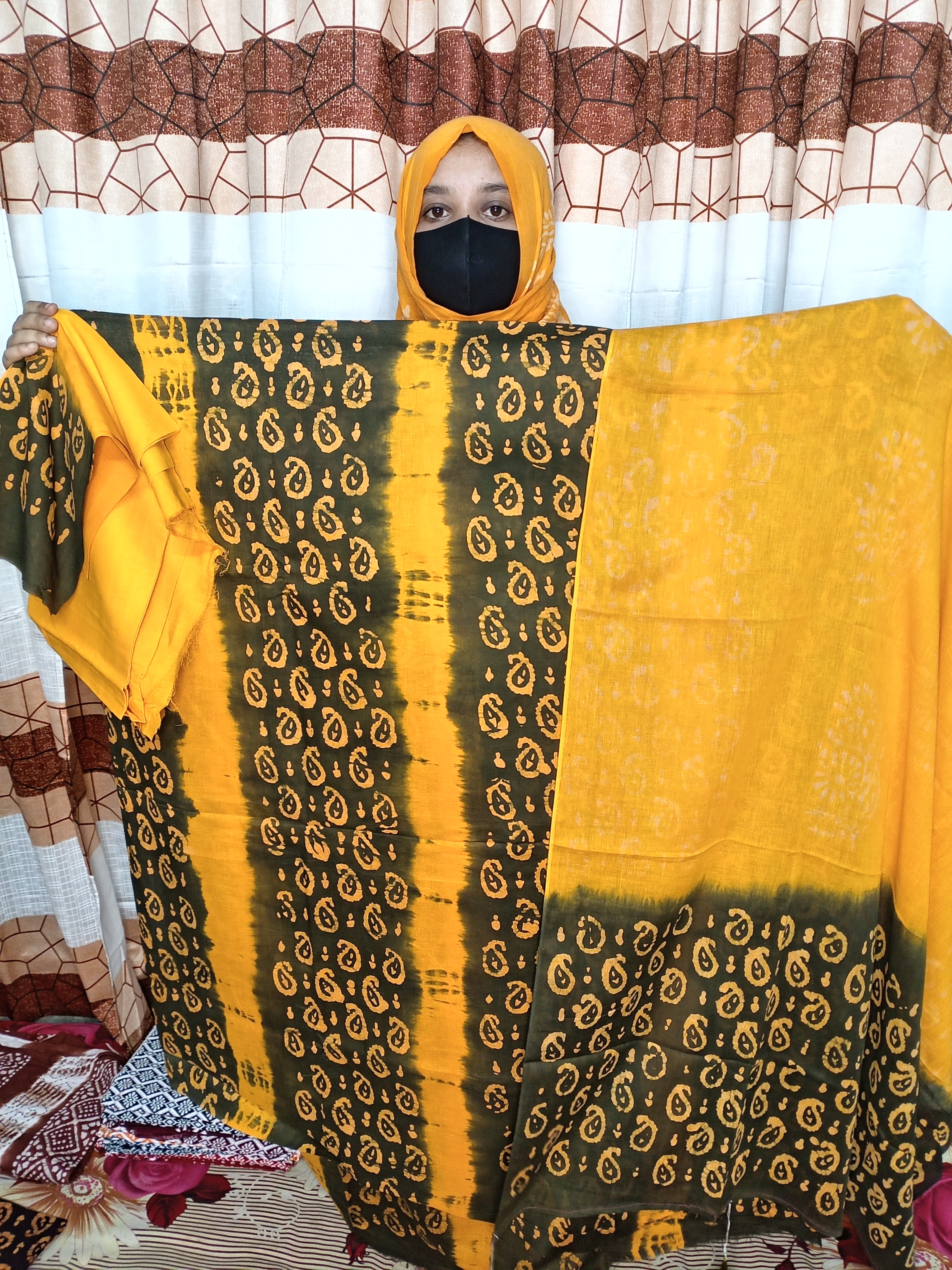 অরগেন্ডি টারসেল বাটিক  থ্রি পিস